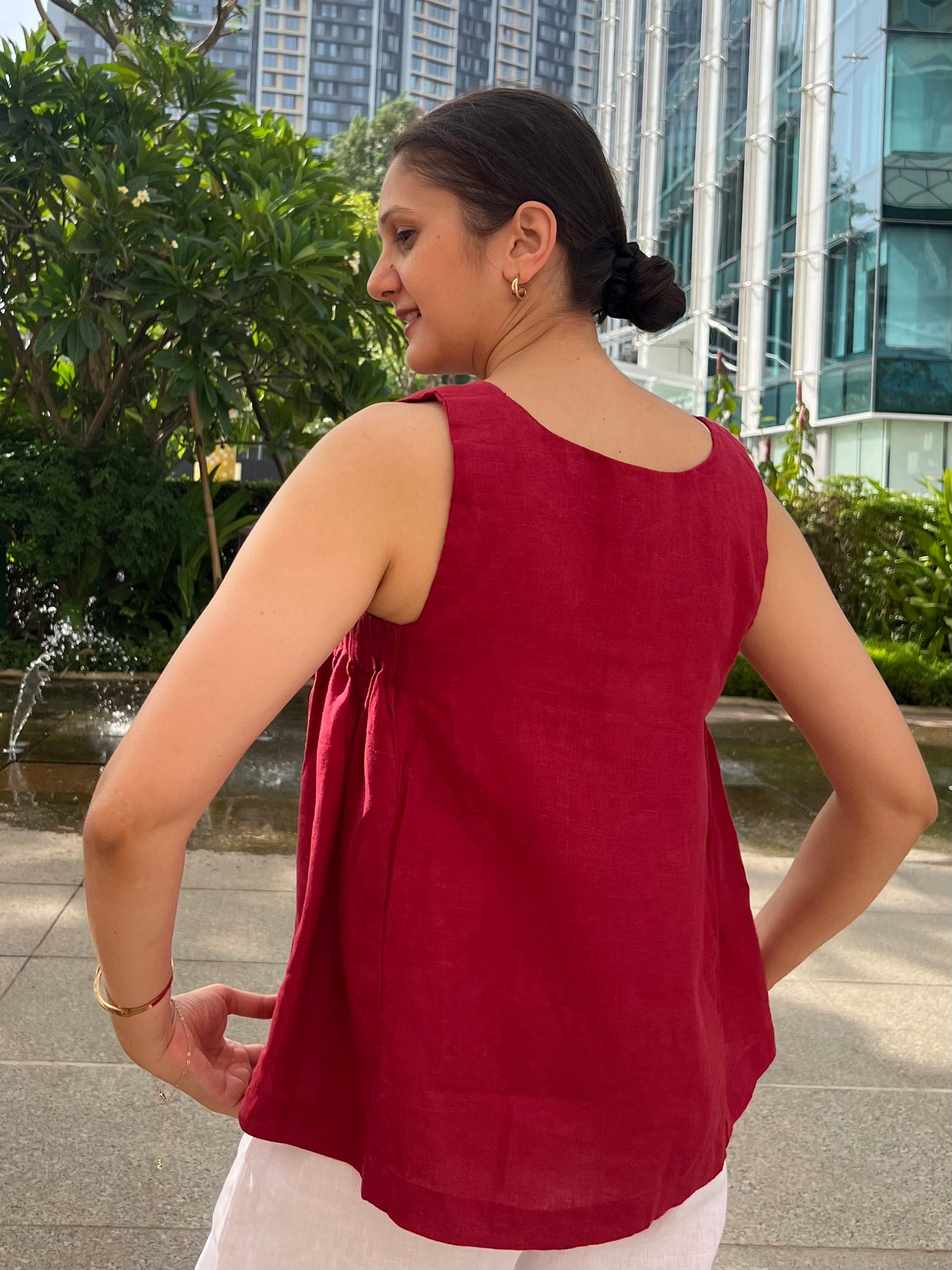 Vega Blouse - Cherry Red