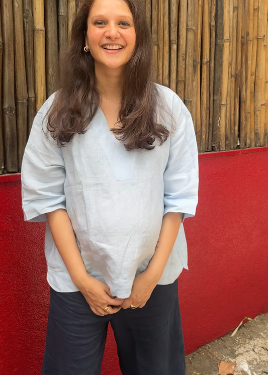 Seychelles Top - Ice Blue