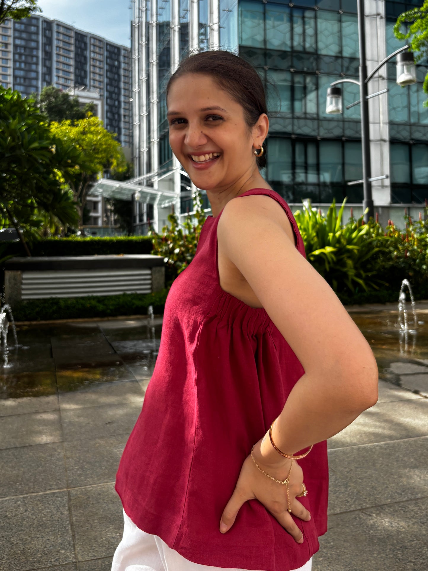 Vega Blouse - Cherry Red