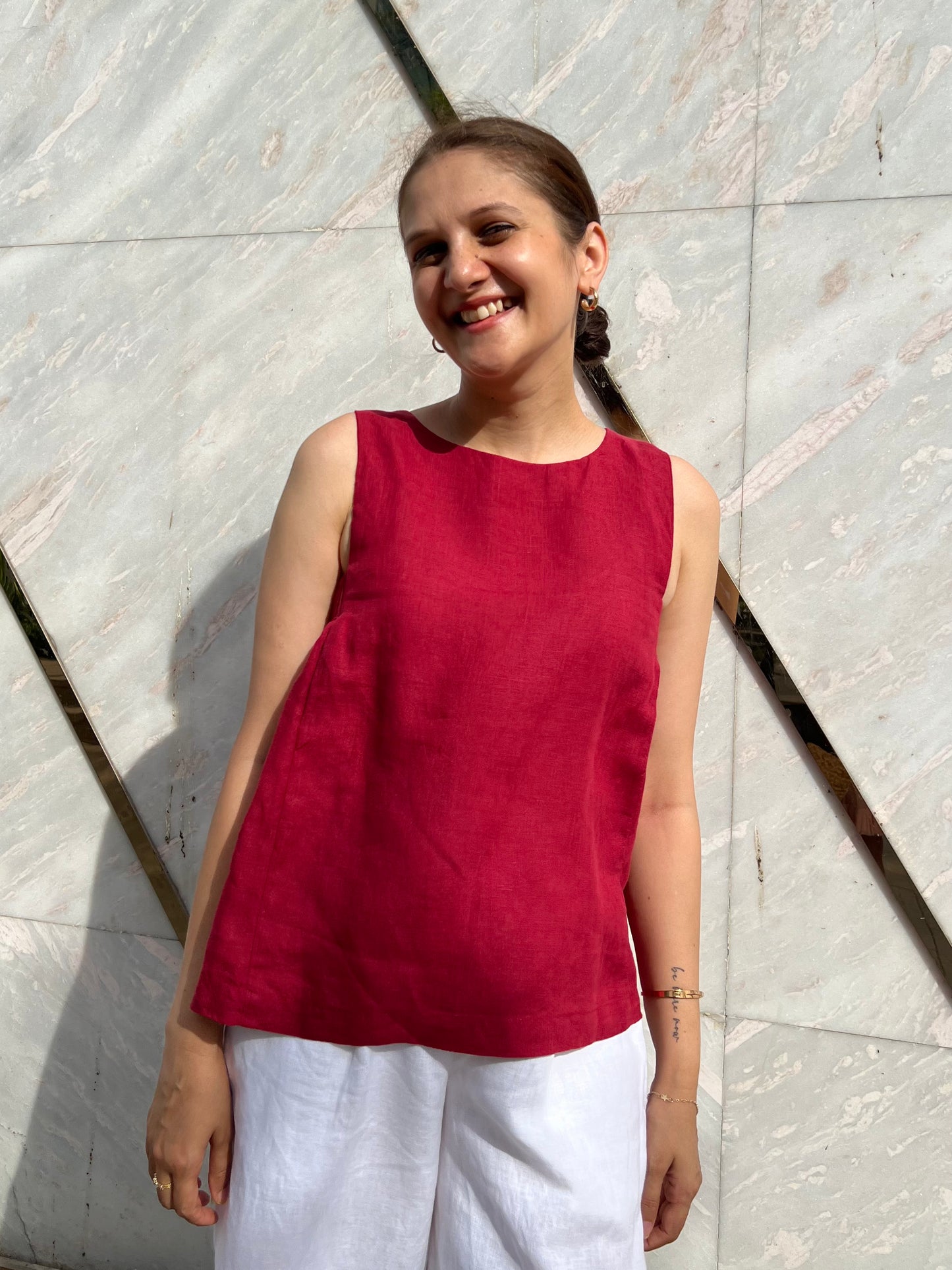 Vega Blouse - Cherry Red