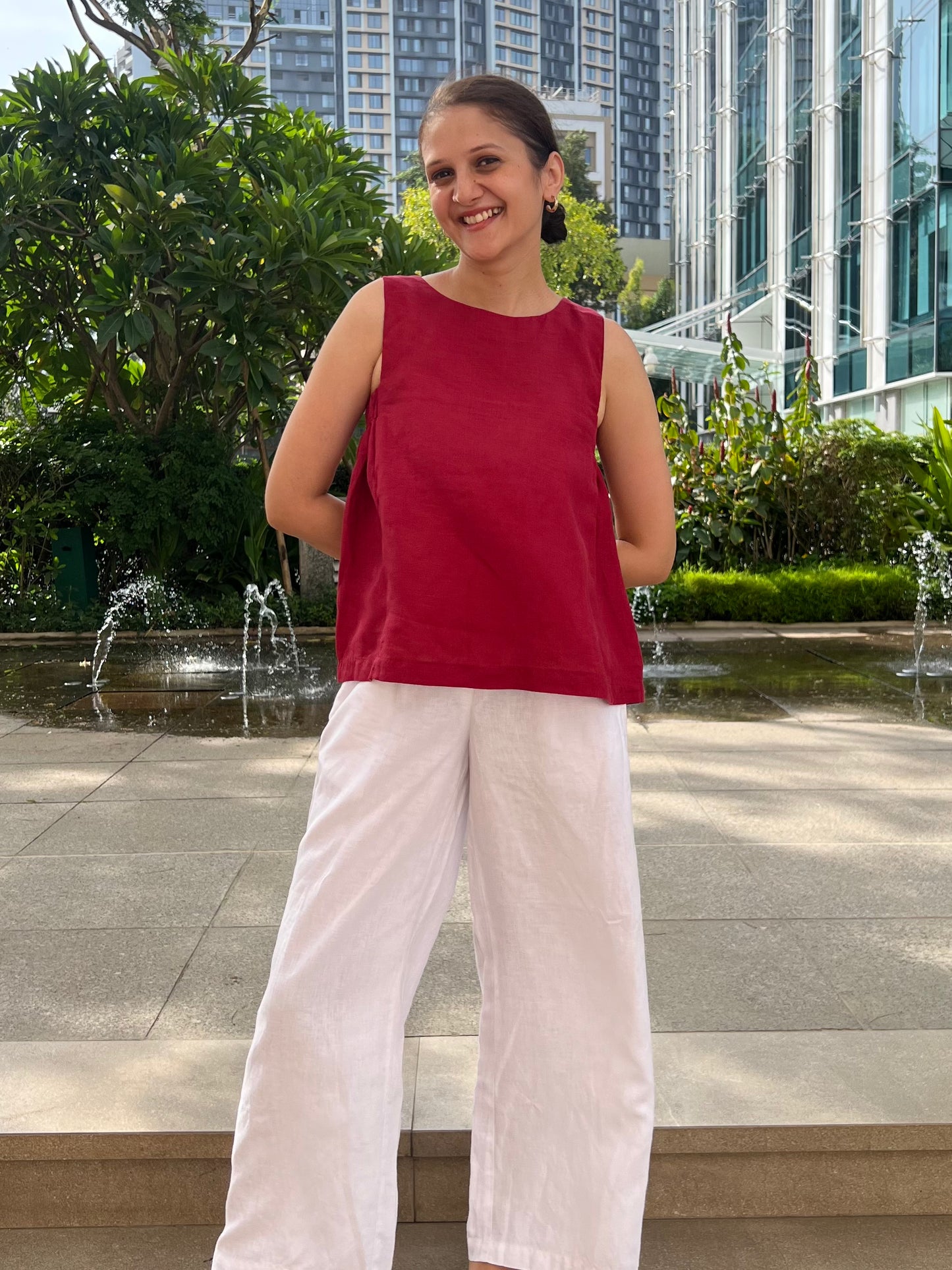 Vega Blouse - Cherry Red