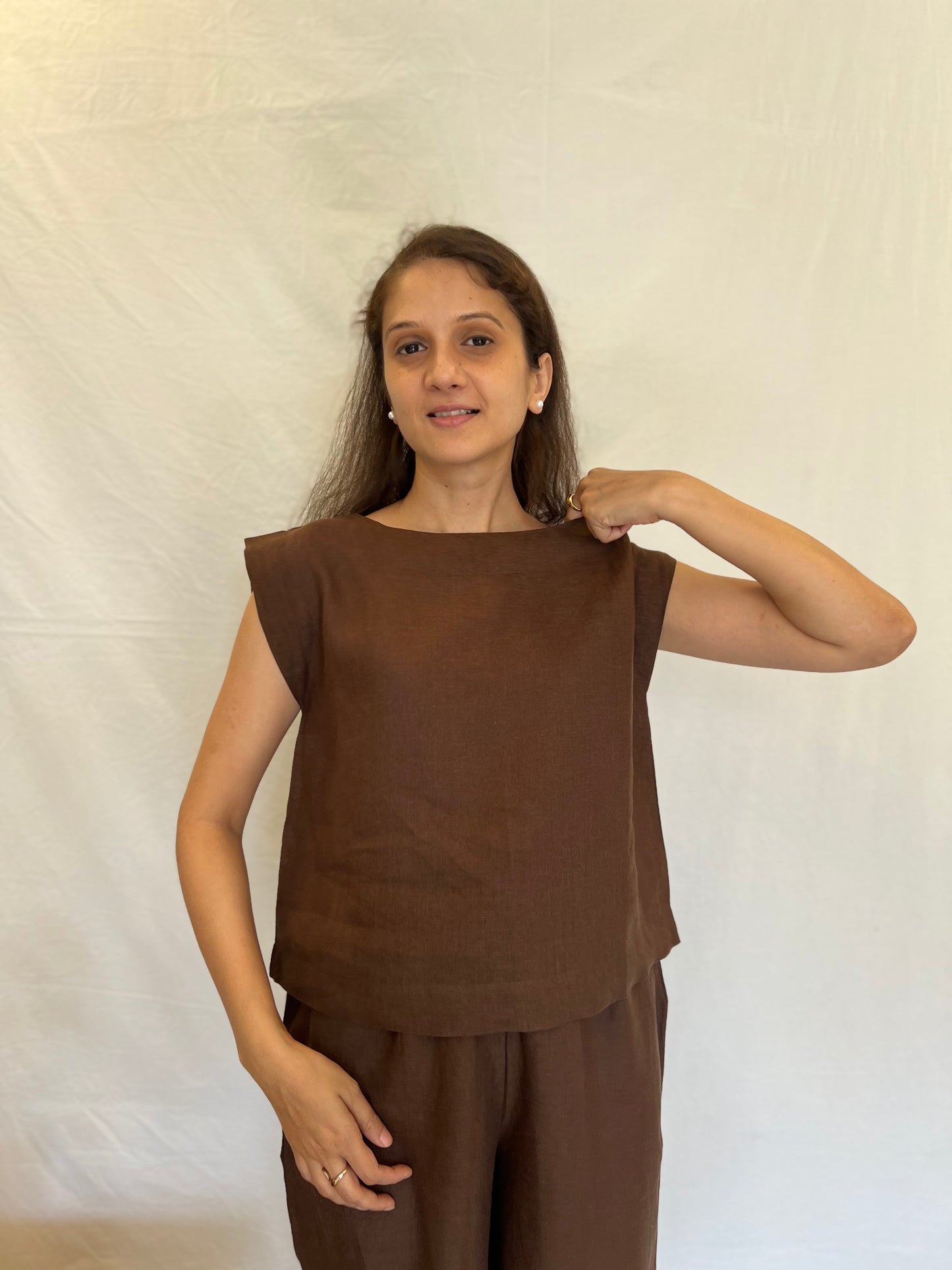 August Espresso brown Top