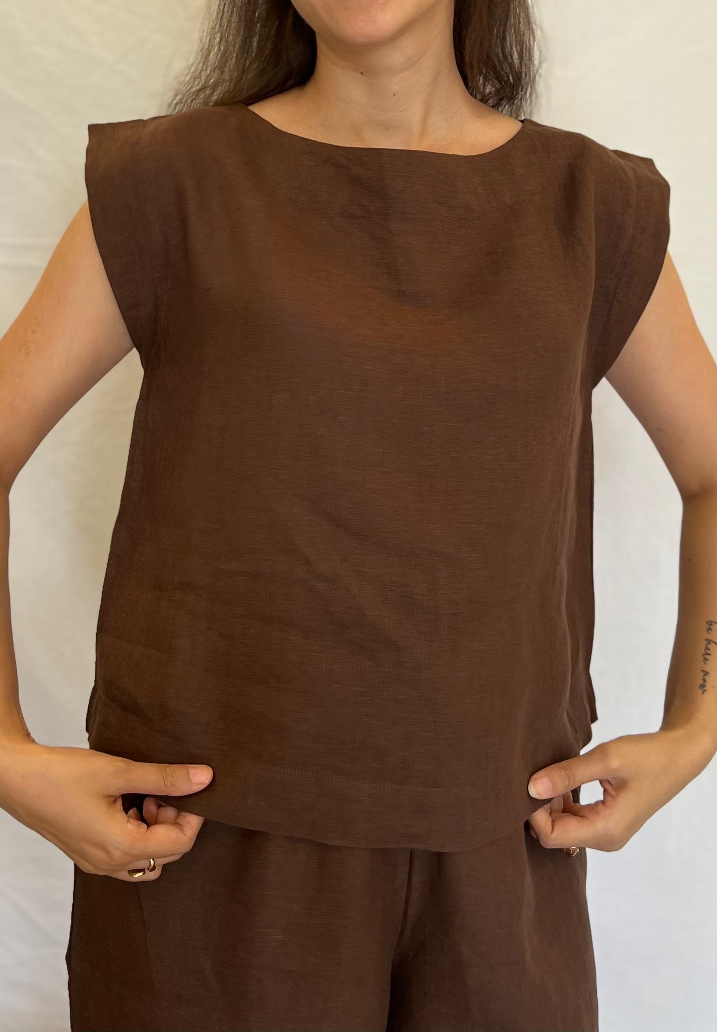 August Espresso brown Top