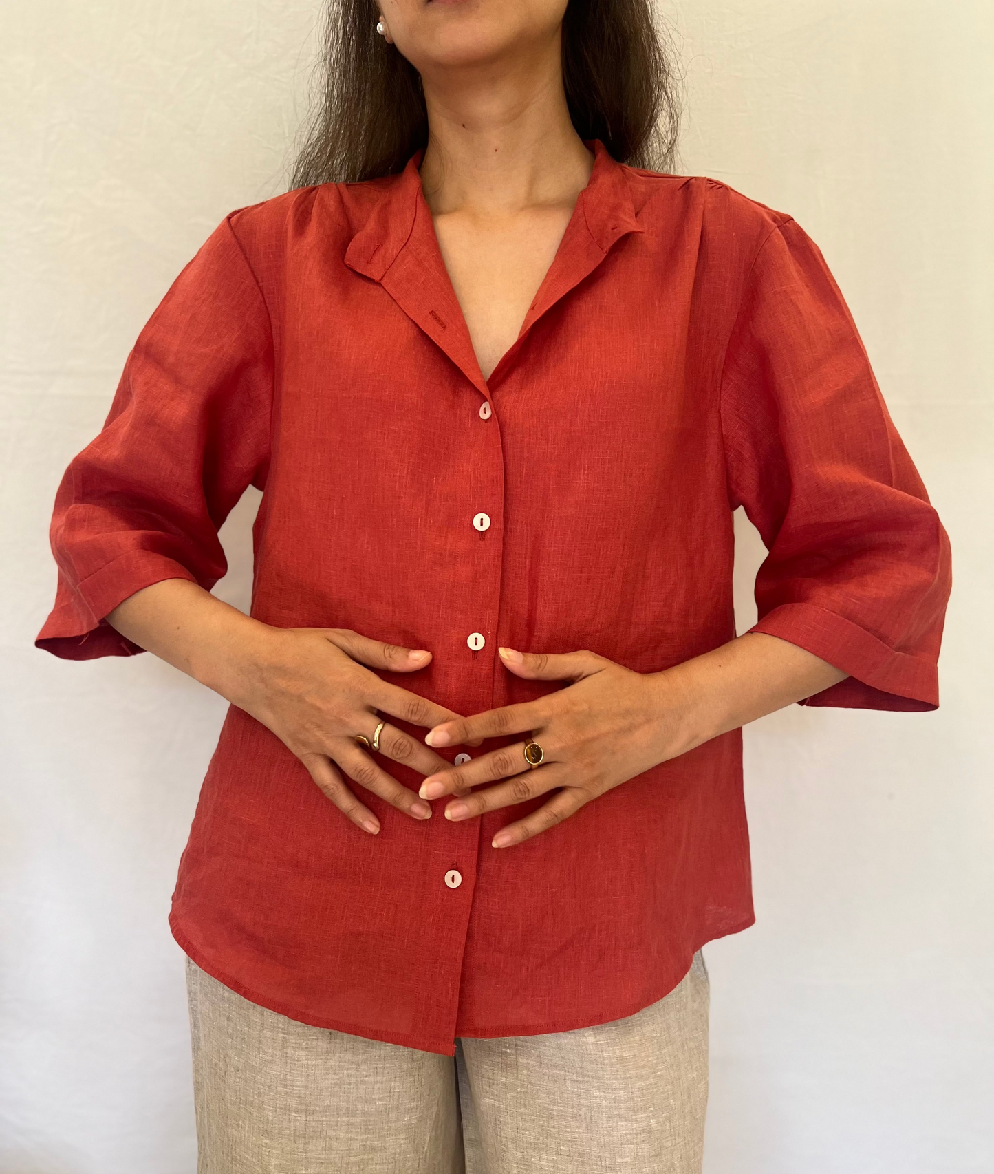 The Noa shirt - Terracotta