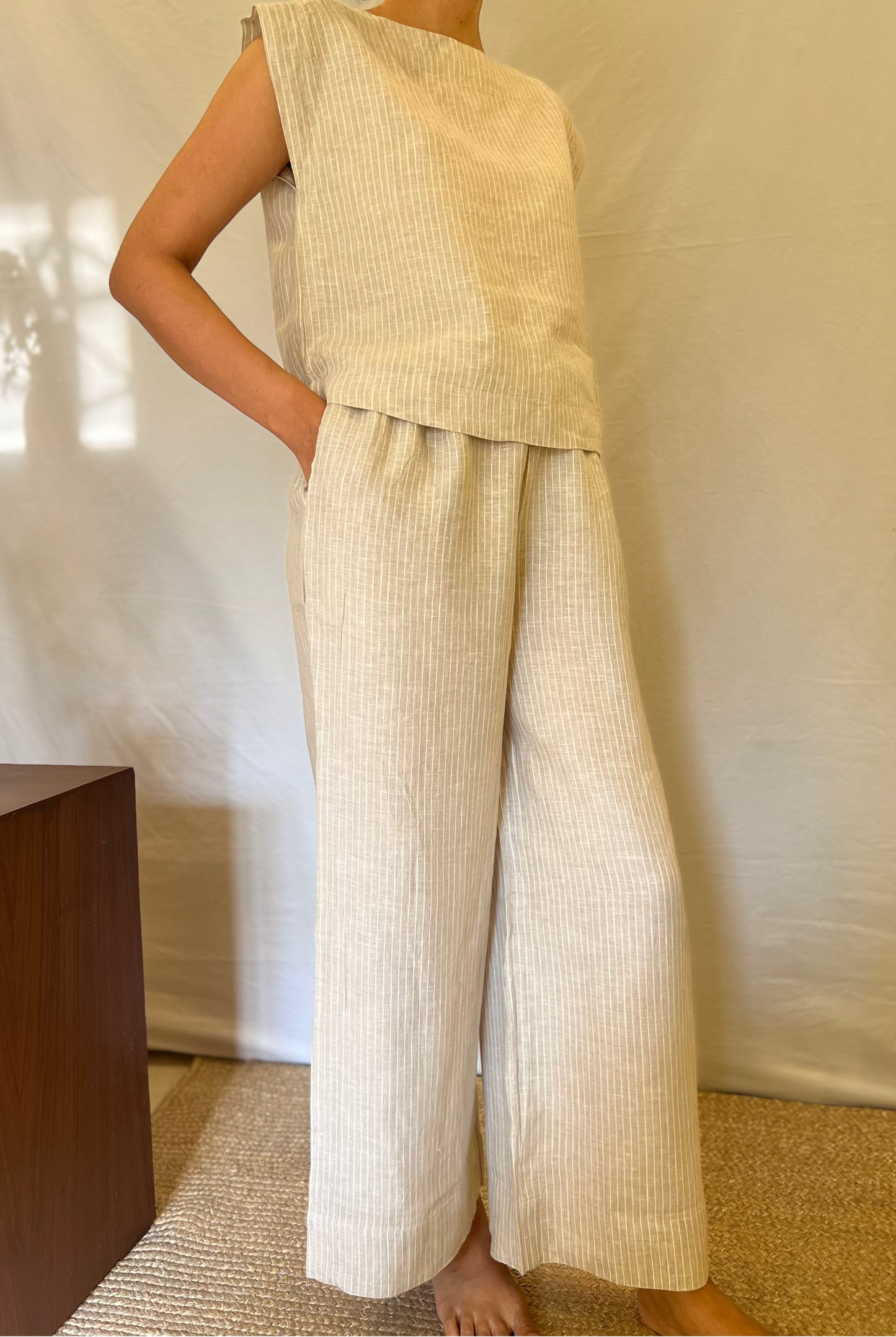 August Sand Stripes top