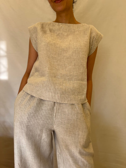 August Sand Stripes top