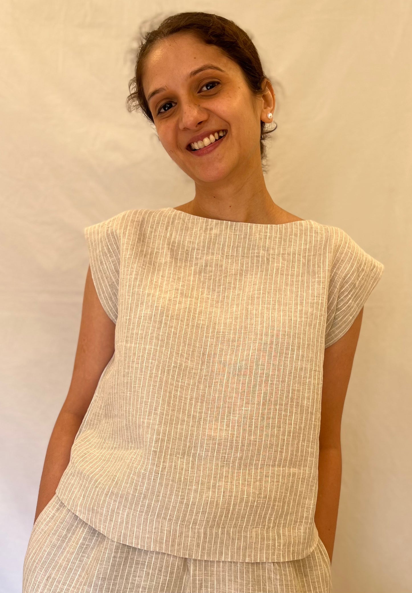 August Sand Stripes top