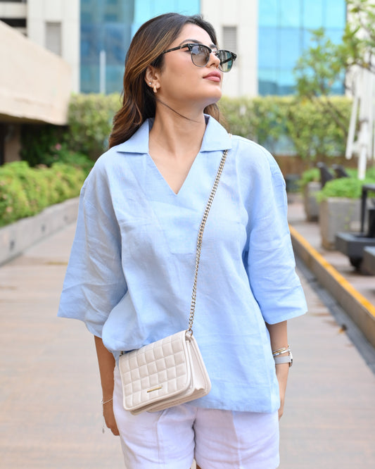 Seychelles Top - Ice Blue