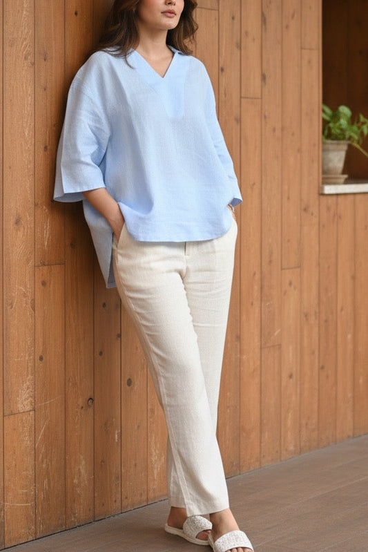 Seychelles Top - Ice Blue